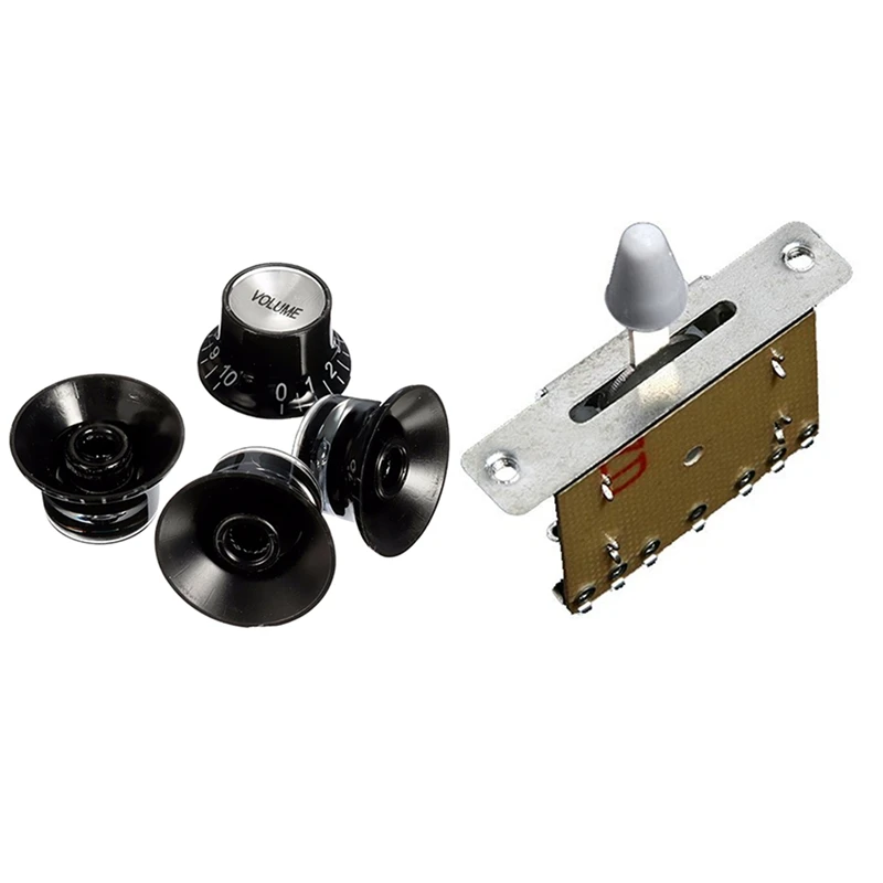 

Лидер продаж, 5 шт. аксессуары для гитары: 1 шт. 5-позиционный переключатель звукоснимателя для быстрой замены, 2 шт. объема и 2 шт. тона