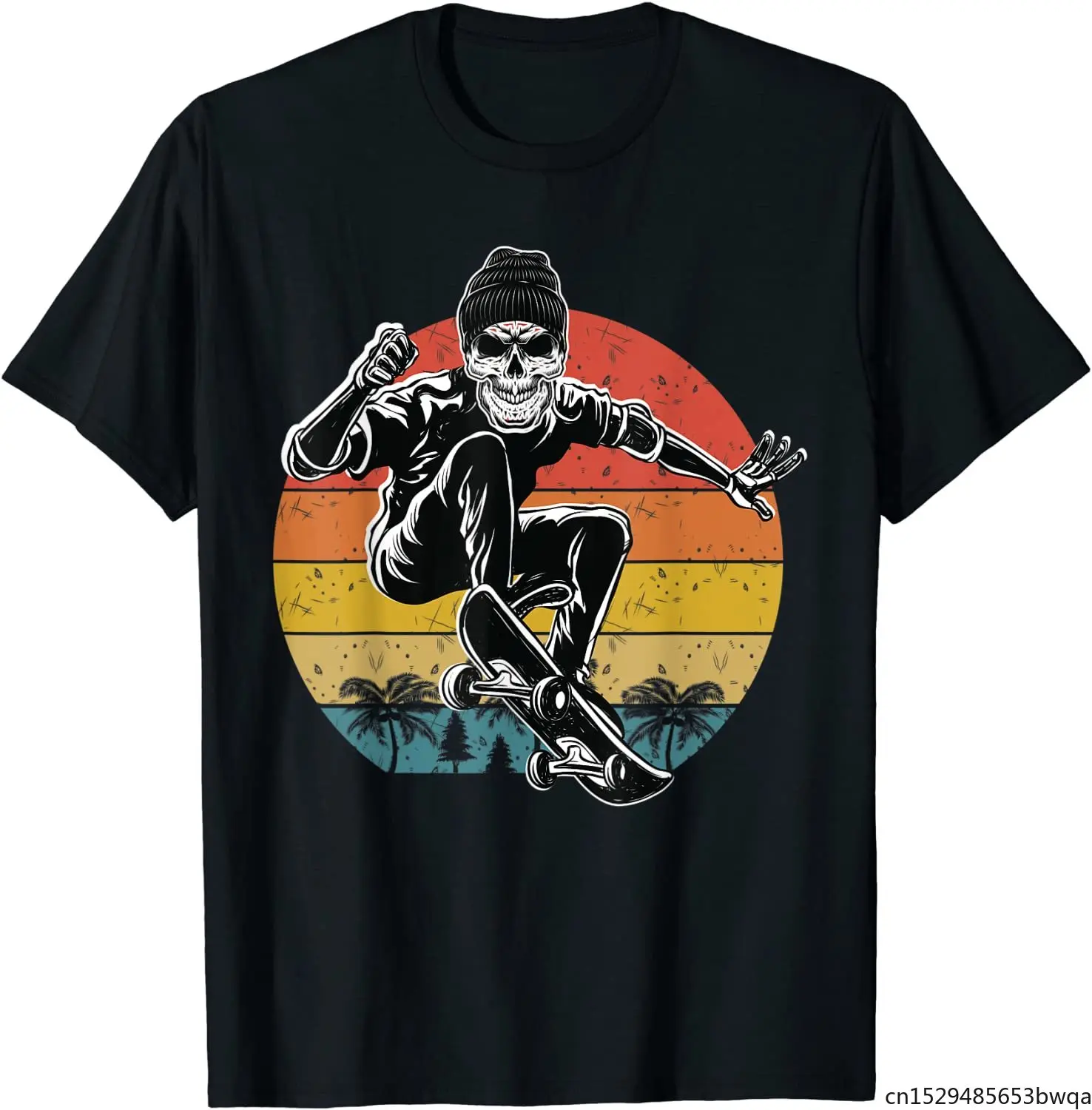 

Skull Retro Vintage Skateboarder Skater Extreme Sports Skate T-Shirt Unisex Tee