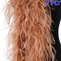 2ply natural ostrich feather boa scarf 2m soft and comfortable for winter wedding party dress decoration warm diy feather crafts