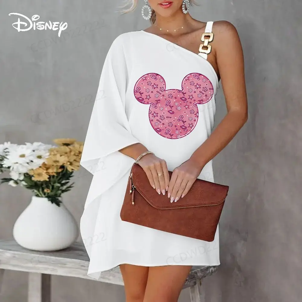 Luxury Party Dress Disney Prom Dresses 2023 Minnie Mouse One-Shoulder Mickey Diagonal Collar Elegant Women Evening Sexy Collar