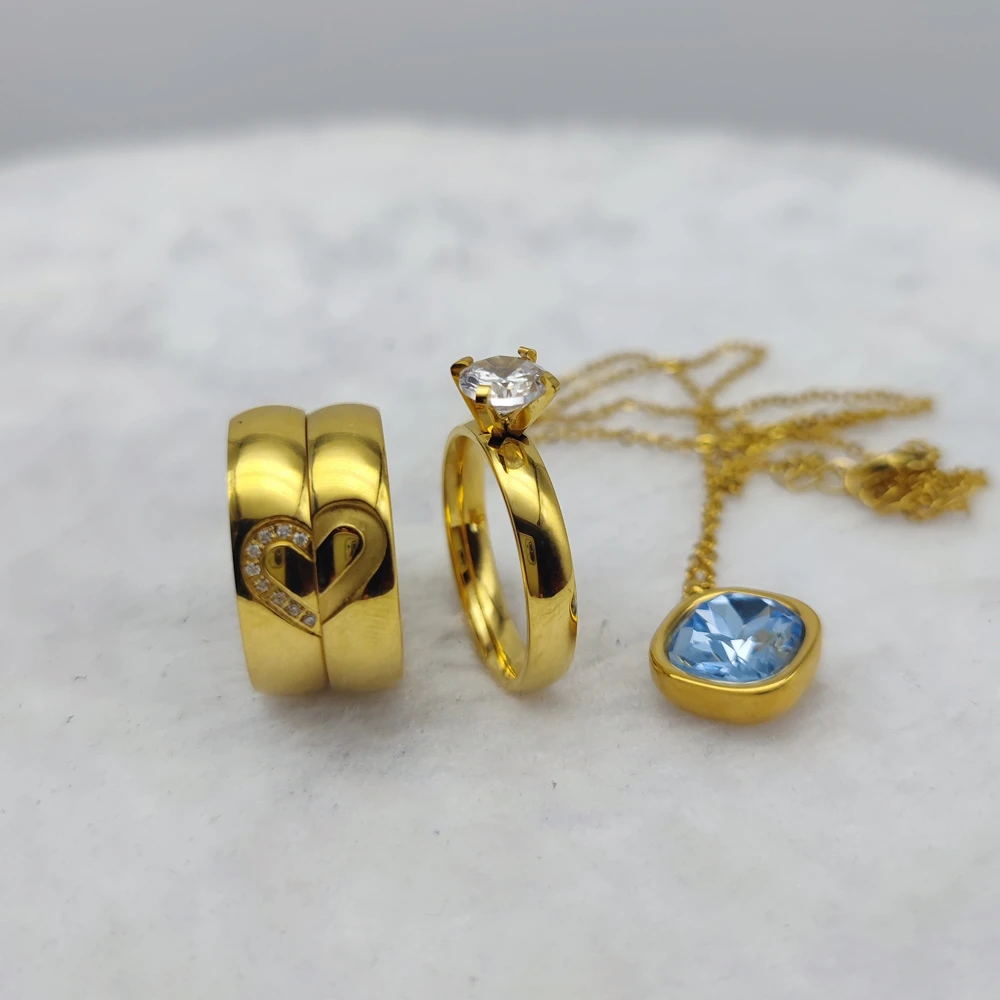 Ювелирные изделия из нержавеющей стали сердце циркуль бриллианты обручальное