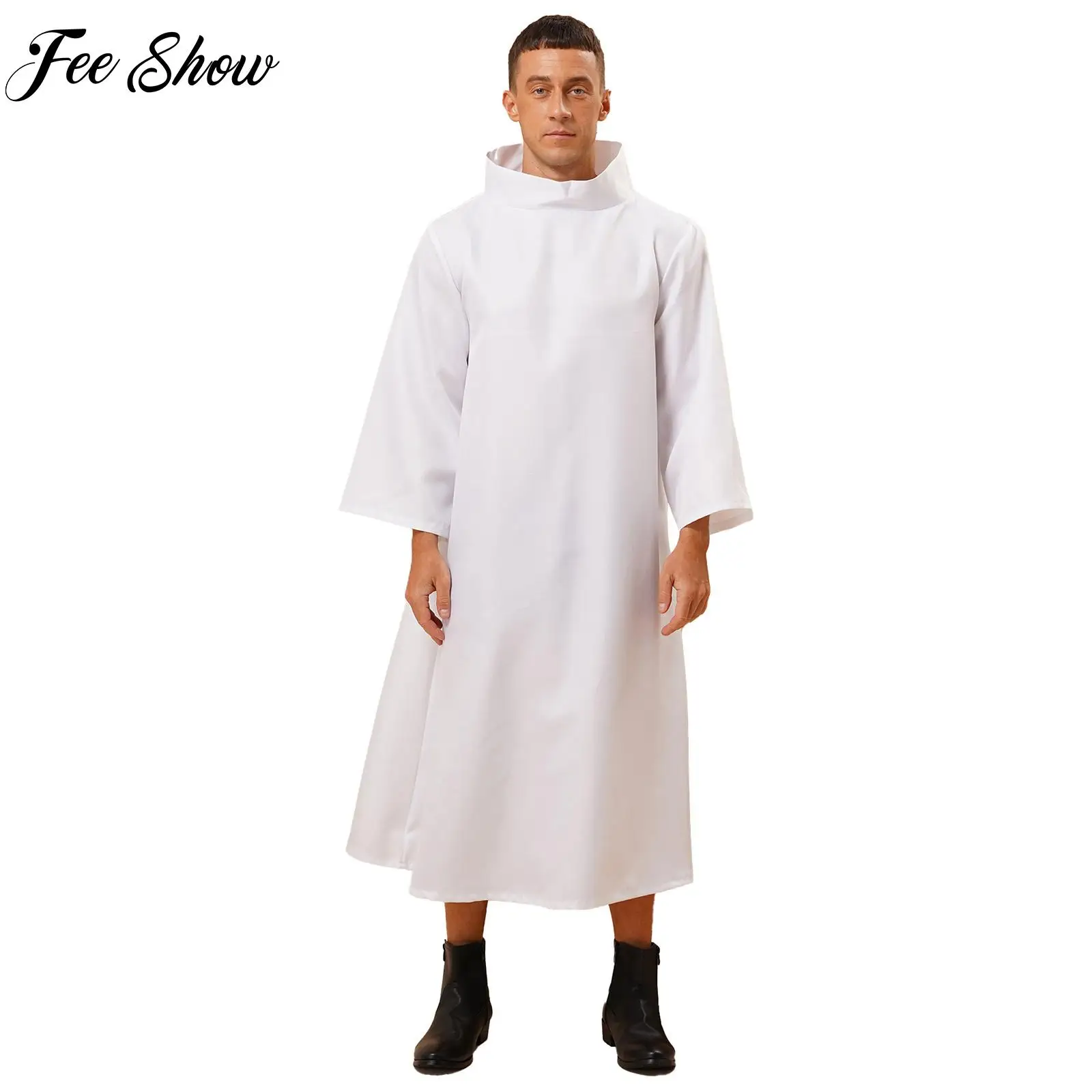 

Cosplay Legend Clergy Robe Halloween White For Men Middle East Arab Christian Catholic Priests Clergy Robes Priest Saints Robe