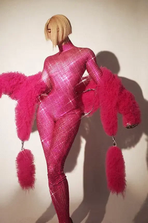 Женский Блестящий Комбинезон с завышенной талией Jingdian