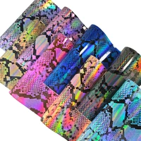 xht 30135cm snake skin holographic mirror pu faux leather fabric big sheet for making shoebagdecorationdiy accessories