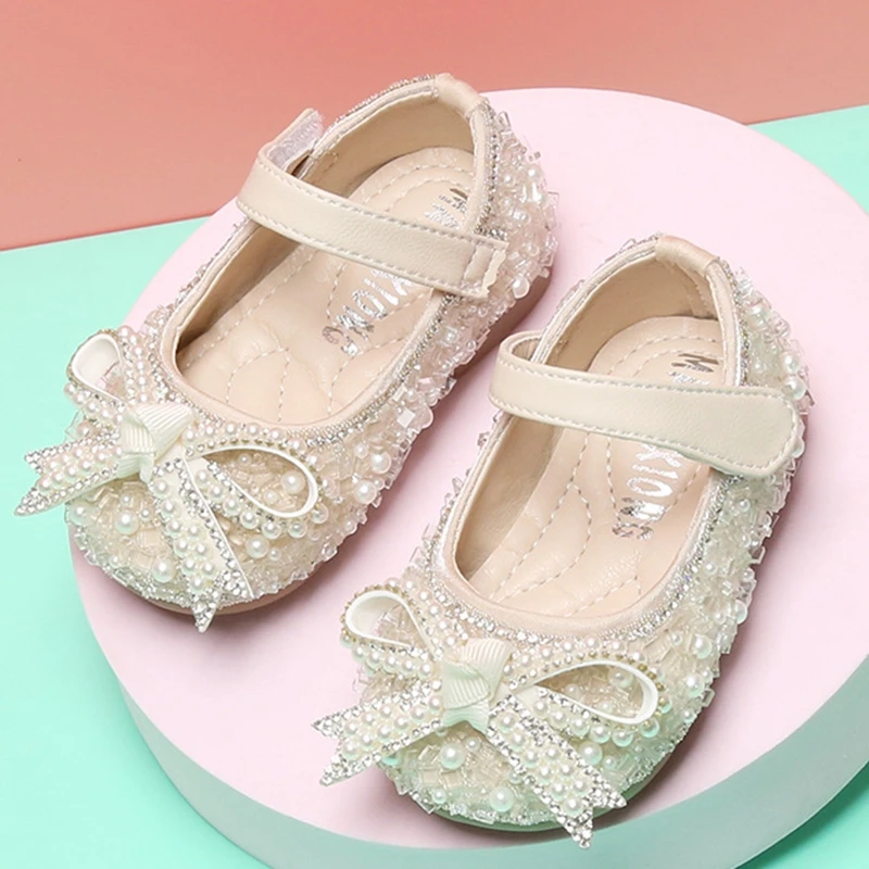 Демисезонные туфли принцессы с жемчужинами и кристаллами 11-15 см |