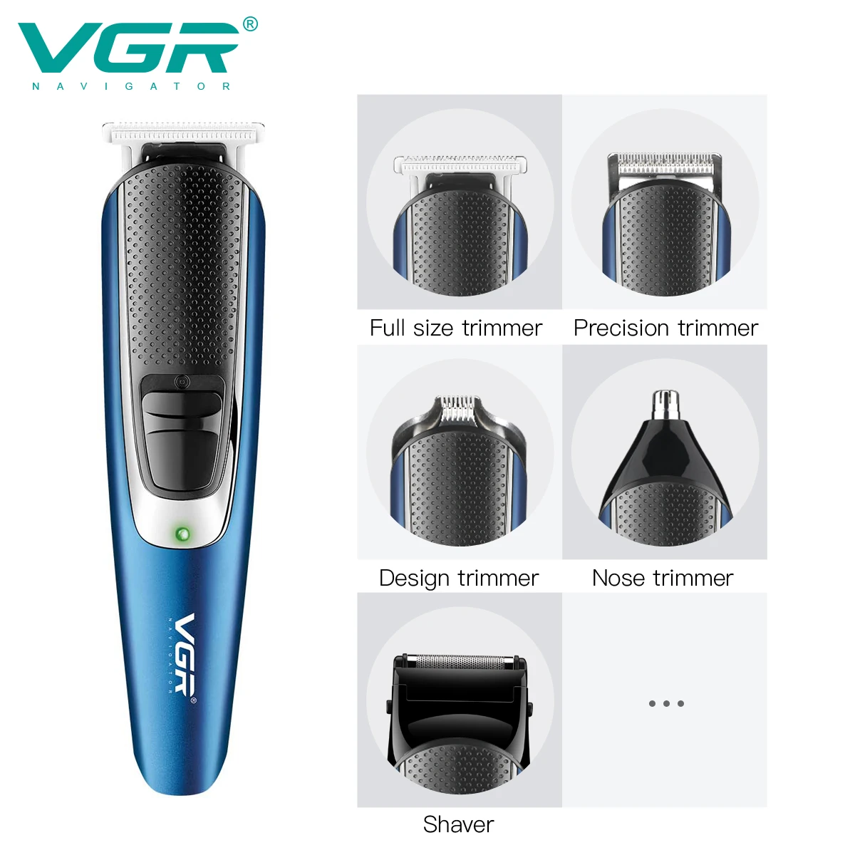 VGR Hair Trimmer Grooming Kit Professional Hair Clipper Hair Cutting Machine Electric Shaver Nose Hair Trimmer Household V-172 enlarge