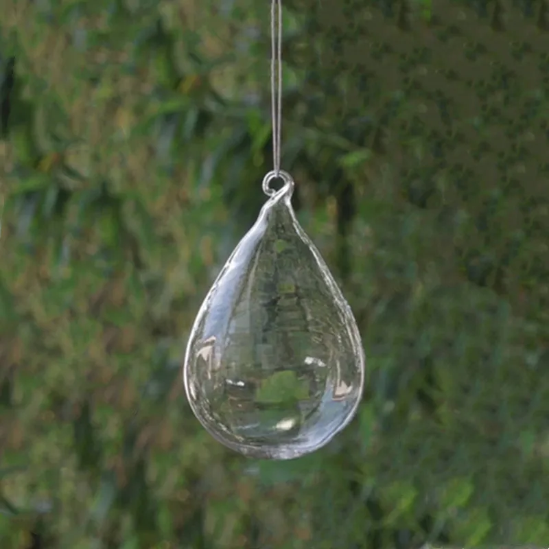 

Прозрачная стеклянная подвеска в форме капли 7*12 см, украшение для дома, подвесное украшение для рождественской елки, праздничный подарок