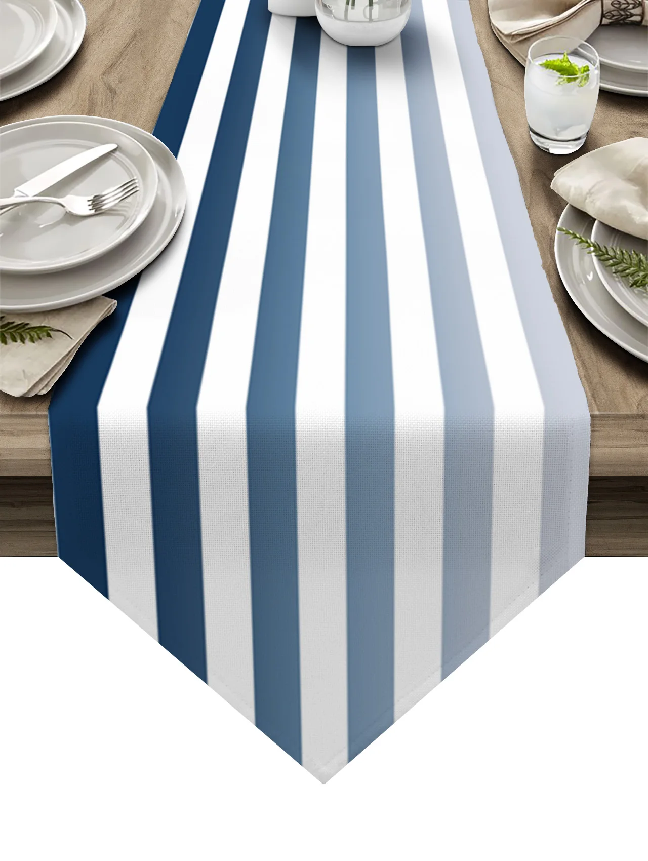 

Geometric Stripe Blue Gradient Table Runners Printed Coffee Tablecloth Wedding Decoration Modern Home Party Table Runners
