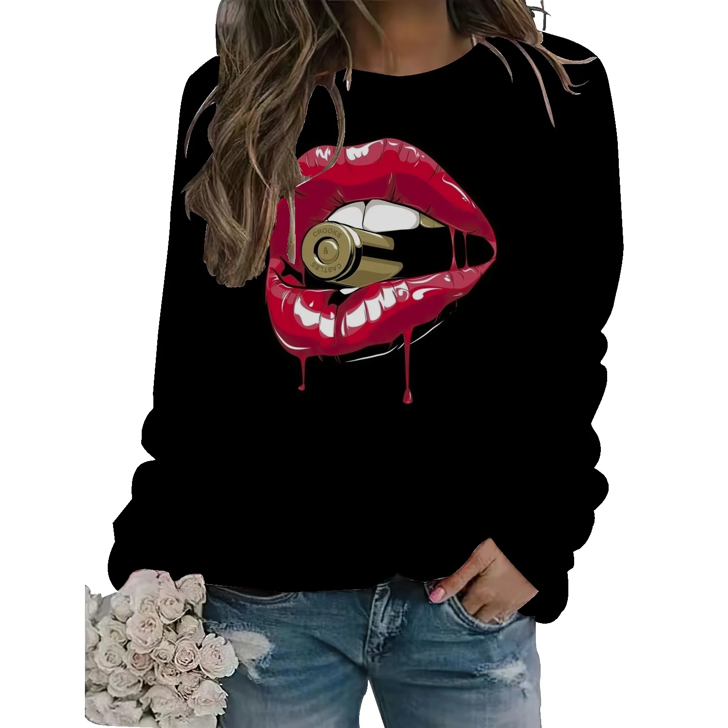 

American retro oversize sweater women's spring and autumn loose ins lazy wind bf thin all-match top coat tide