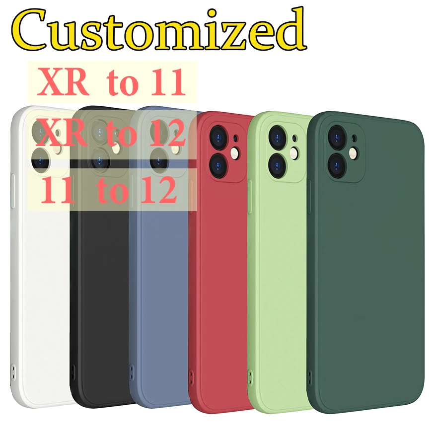 

Индивидуальный квадратный силиконовый чехол для iPhone XR, мягкий чехол-накладка ярких цветов 11 подобных 12, плоский чехол для iPhone XR или 11