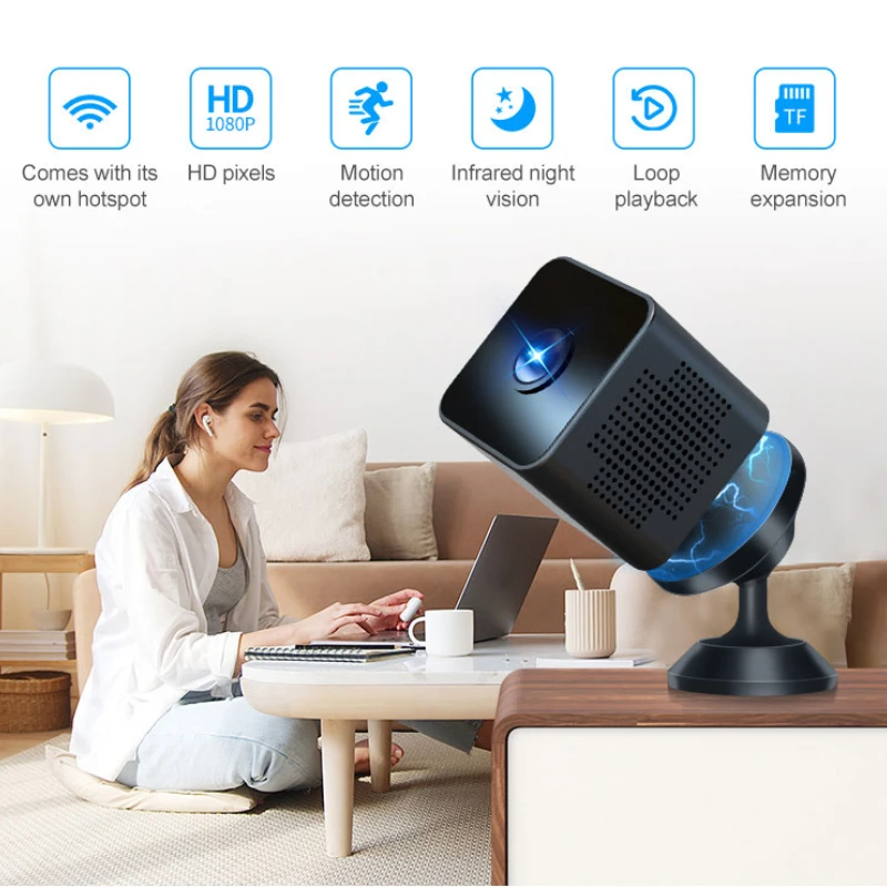 

Мини-камера видеонаблюдения HD 1080P, Wi-Fi, ночное видение