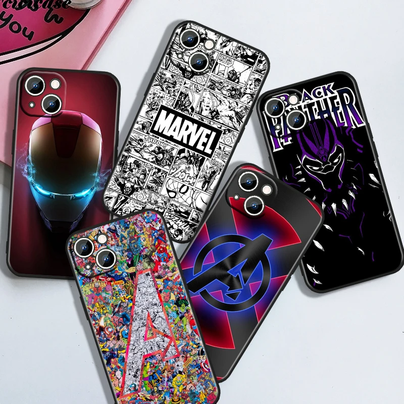 Hero Cool Avenger для iPhone 15 14 13 12 11 XS XR X 8 7 6 6S 5 5S Pro Max Plus черный чехол телефона