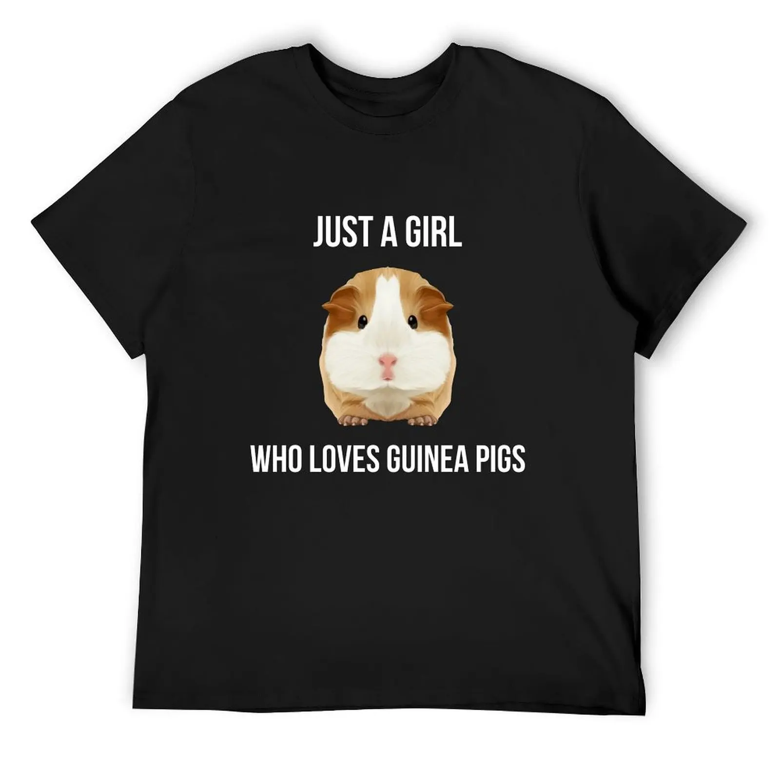 Морская свинка Just A Girl Loves Wheek идея подарка футболка черного цвета быстросохнущие