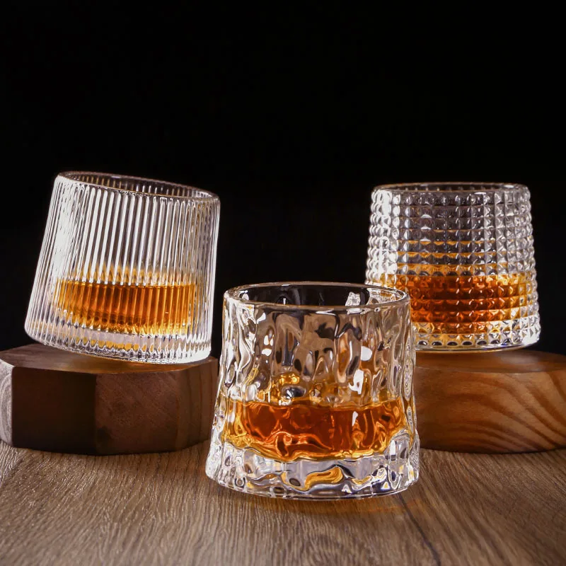 

Tilt Crystal Whiskey Wine Glass150ml Swivel Drinking Stress Anxiety Relief For Scotch, Cocktail, XO, Coffee, Father's Day Gift