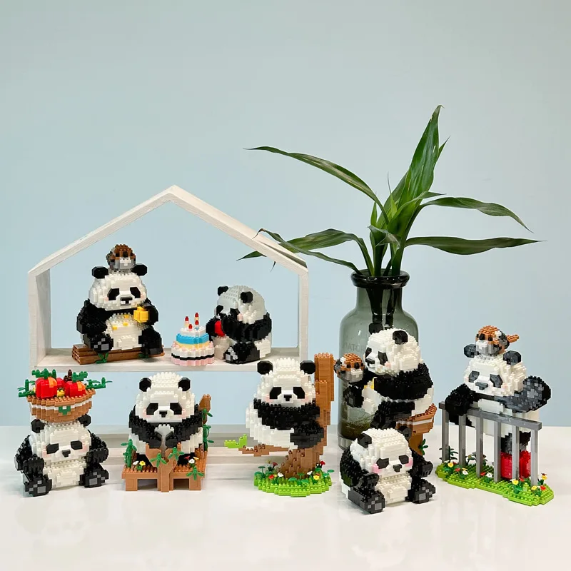 

Набор деталей для сборки, микро-Алмазный конструктор, парк панды и качели, развивающая игрушка для подарка