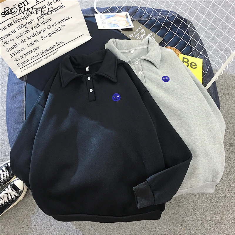 

Hoodies Women Autumn Winter 2020 Plus Velvet Female Korean Style Loose Student Simple Printed Fashion Large Size Womens Clothing