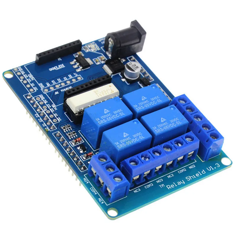 4-канальный 5-вольтовый релейный модуль расширения 4CH V1.3 совместимый с Arduino Nano R3 Xbee