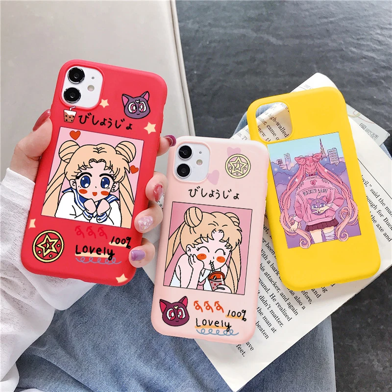 Милый чехол с аниме Сейлор Мун для Huawei Honor 10 10i P30 P20 P40 Mate 20 Lite Pro 8X 8A 9X Nova 5T P Smart 2021 Y6 Y7