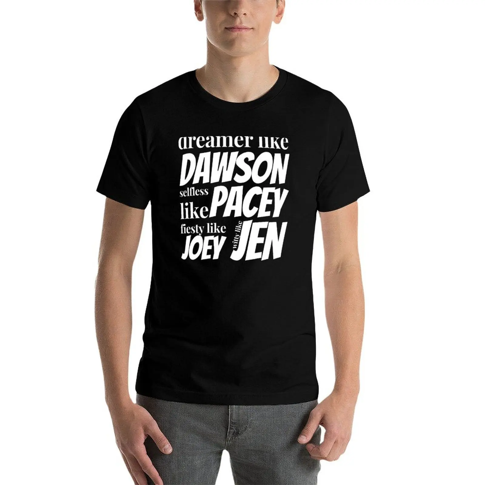 Фото Футболка Dreamer Like Dawson Pacey Joey and Jen Capside Creek, базовая повседневная одежда, топ с короткими рукавами №4