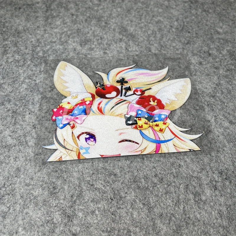 Мультяшный Стиль Автомобиля Виниловая наклейка для Omaru горошек Hololive Румяна Peeker