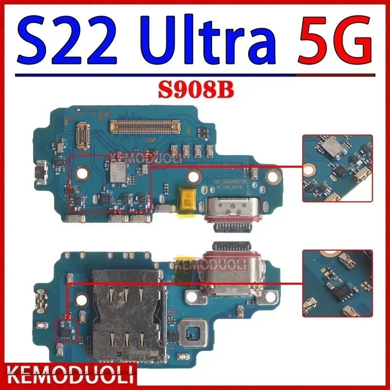 Фото USB-док-станция для зарядного устройства для Samsung Galaxy S21 S22 Fe Plus Ultra G911 G996 G998 G990 S901 S906 S908 B U N 0 Модуль зарядной платы №4