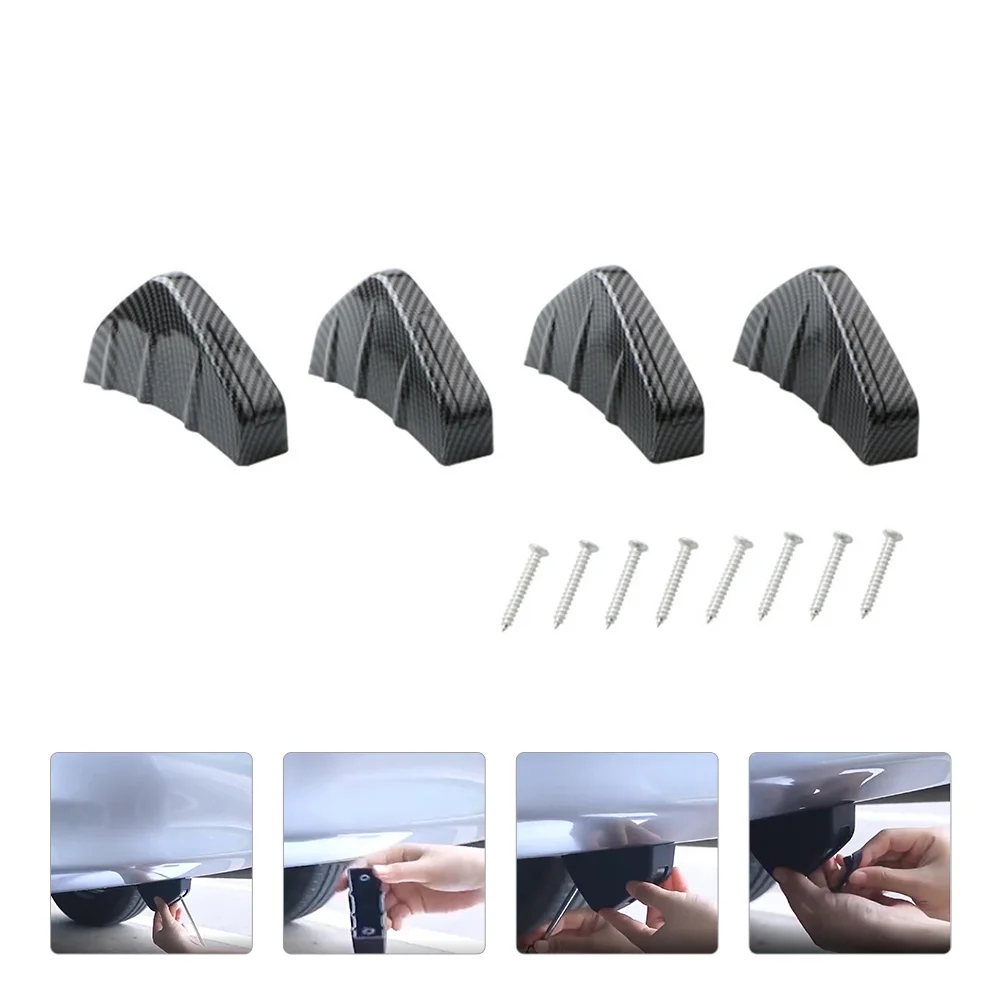 

Car Rear Diffuser Lip Spoiler Body Universal Bumper Splitter Triangle Automotive Automobile Accessories Wrap Fins Wing Skirt
