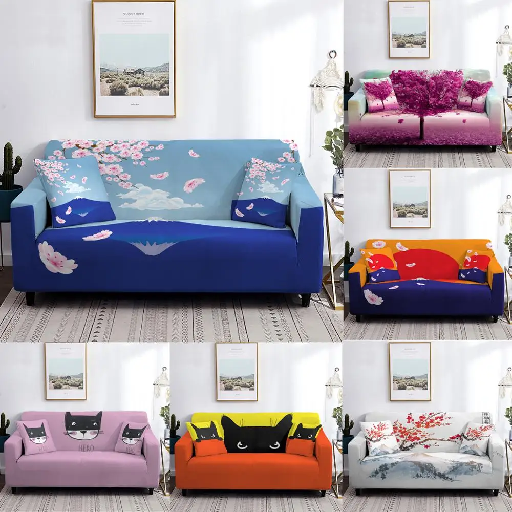 

Новый модный дизайнерский универсальный чехол для дивана с принтом для гостиной, сегментированный Эластичный чехол для дивана на 1/2/3/4 мест...