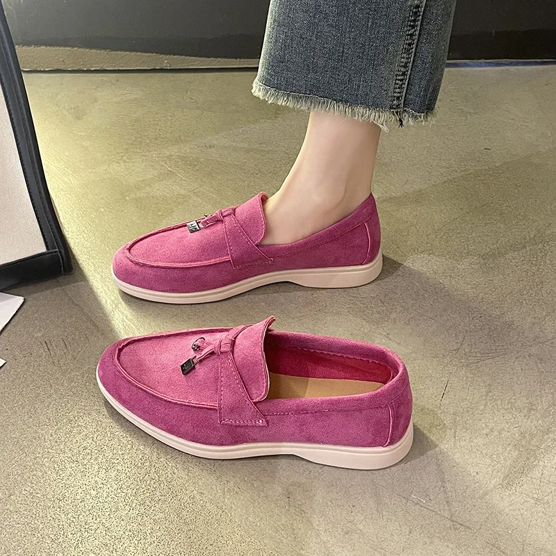 

Sport Women Flats Shoes 2023 New Trend Spring Autumn Platform Suede Loafers Shoes Casual Ladies Walking Non Slip Chaussure Femme