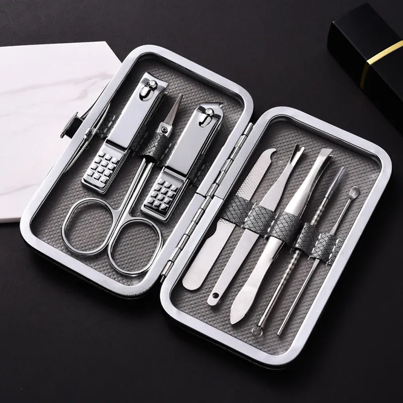 

8Pcs Manicure Cutters Nail Clipper Set Stainless Steel Ear Spoon Nail Dead Skin Clipper Pedicure Knife Nails Scissors Tool