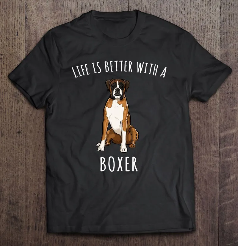 

Футболка мужская оверсайз с принтом «Life Is Better With A Boxer Dog Lover»