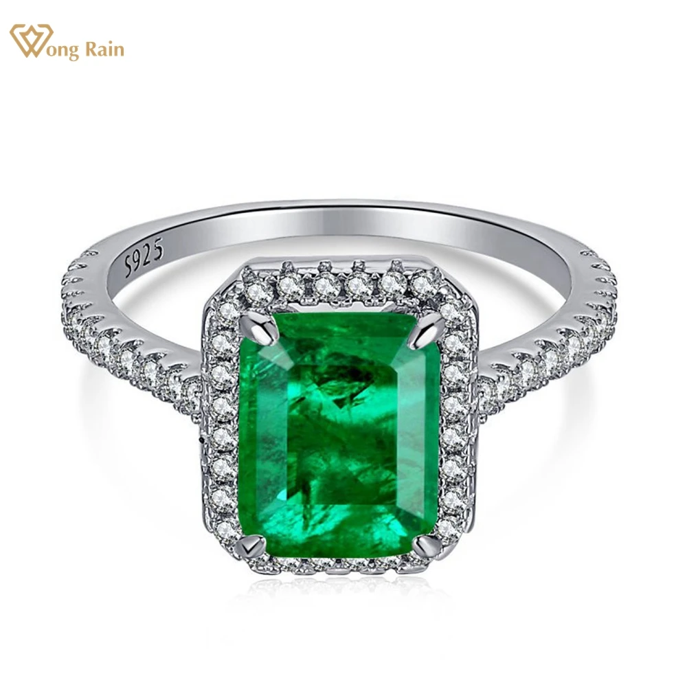 

Wong Rain серебро 925 пробы 3CT изумруд Параиба Турмалин Белый сапфир драгоценные Камни кольцо ювелирные изделия Свадебные помолвки Оптовая Прода...