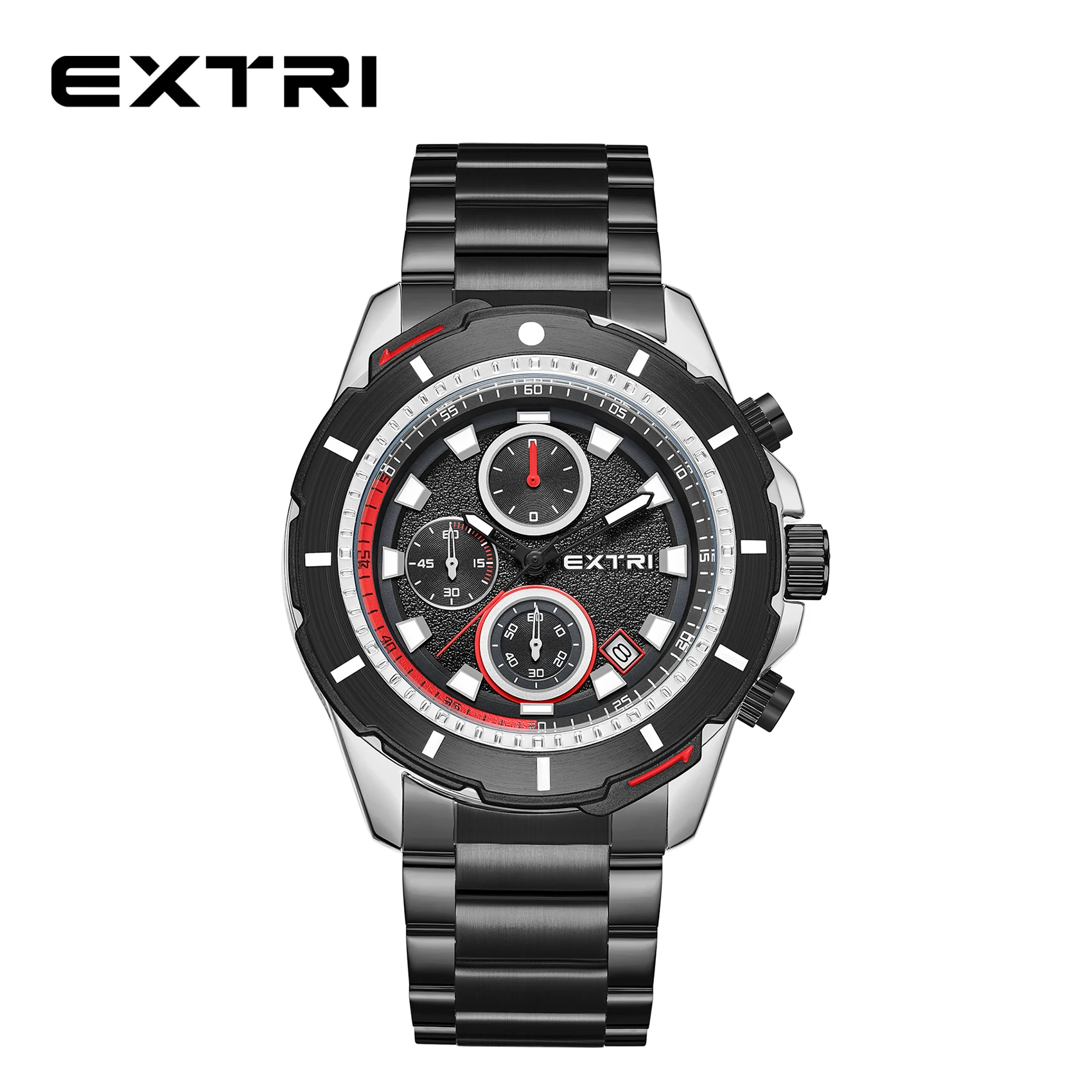 Часы наручные Extri с браслетом из нержавеющей стали водонепроницаемые