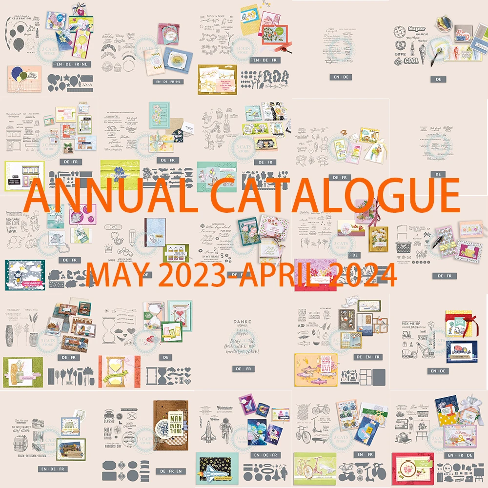 

Ежегодный каталог 2023, прозрачные штампы и Вырубные штампы с изображением весенних цветов и животных для рукоделия, искусственное украшение для скрапбукинга