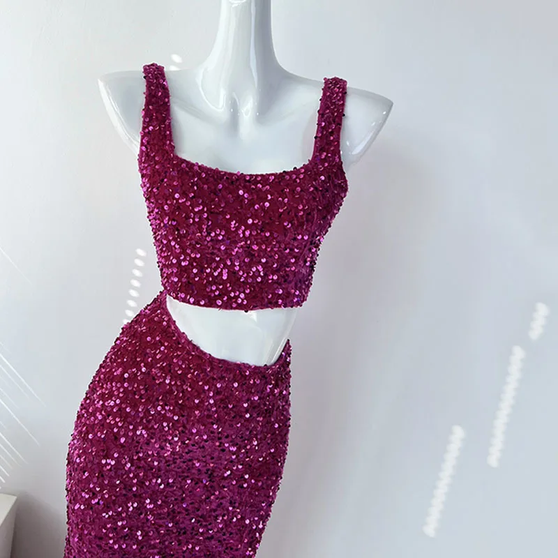 ЛWAIXS сексуальный топ и юбка из полиэстера