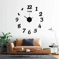 three dimensional digital clock living room wall clock creative acrylic diy clock mute number decorative wall home decore m