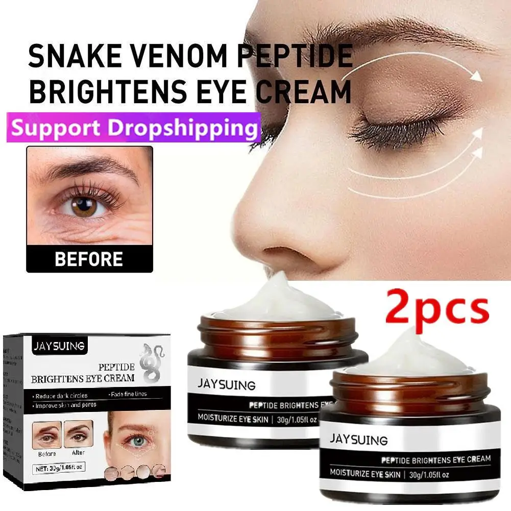 

2Pcs Snake Peptide Firming Eye Cream Moisturizes Dark Circles Diminishes Lines Remove Puffiness Anti Wrinkles Smooth 30g