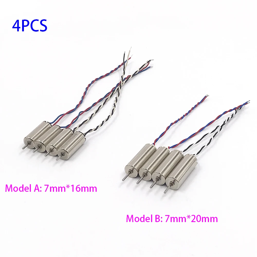 4 шт. 7 мм * 16 мм/7 20 CW + CCW двигатель без сердечника постоянного тока 3 в 50000 об/мин/40000