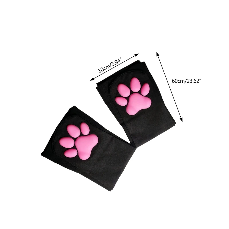 Women  for CAT Paw Thigh High Stockings Luminous 3D Kitten Claw Cushion Cosplay Anti Slip Over Knee Long Socks Hos 37JB