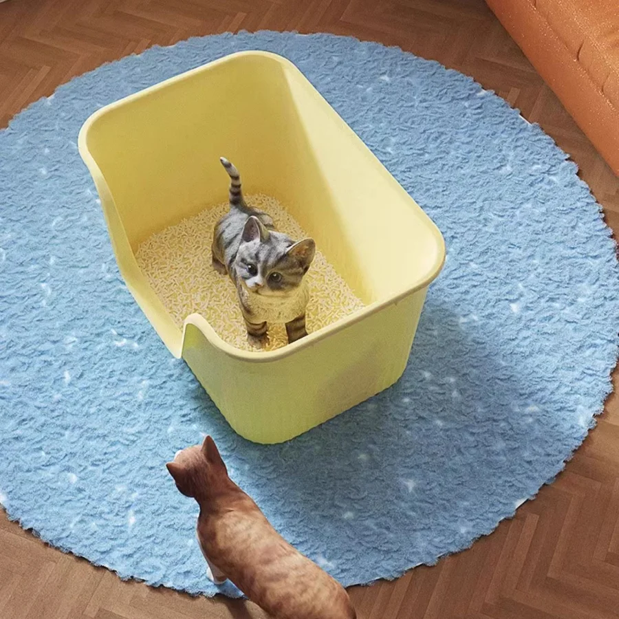 

Контейнер для наполнителя для кошек, легко чистится, полузакрытый, без брызг, разделитель для входа, для туалета, Тренировочный Набор, аксессуары для домашних животных
