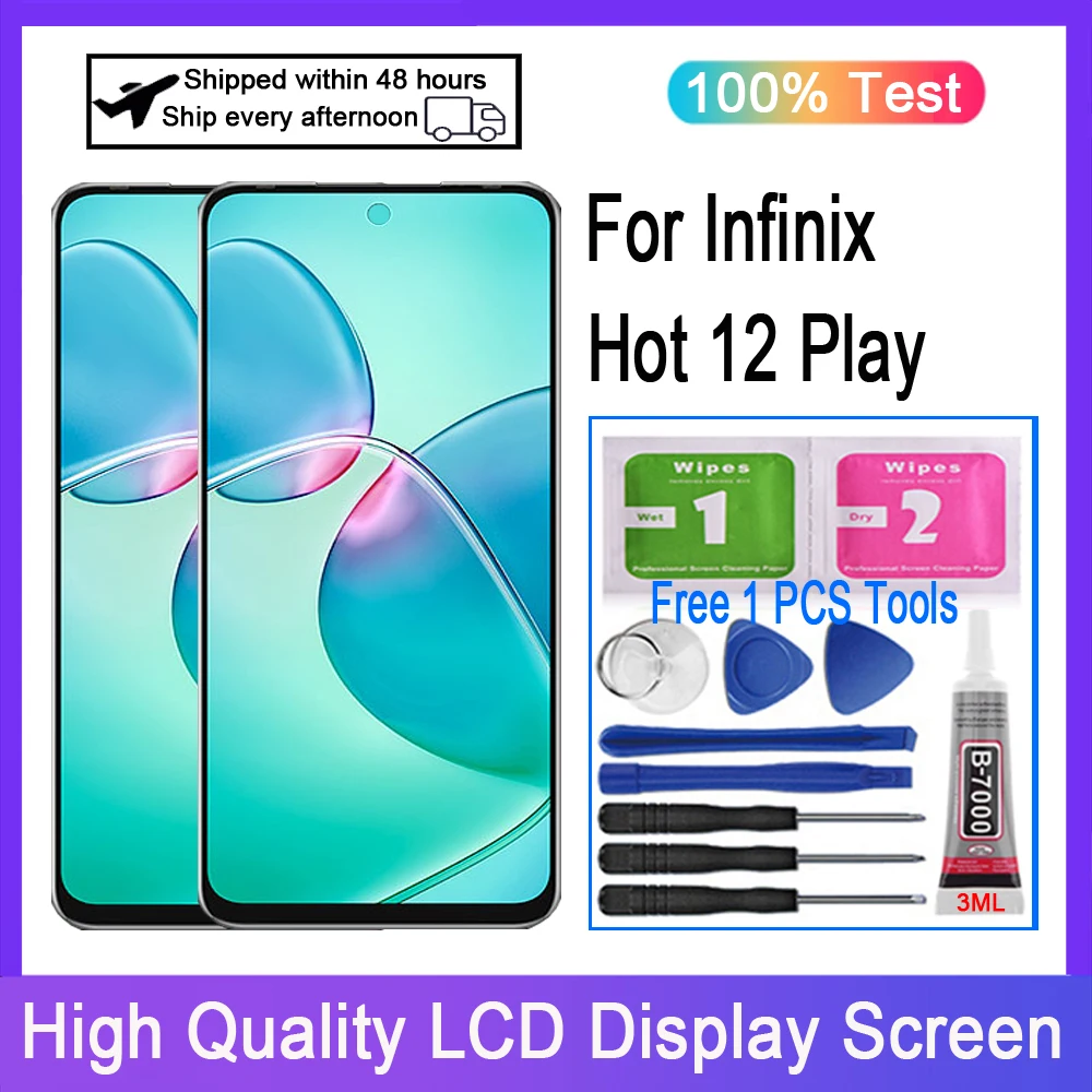 

ЖК-дисплей для infinix Hot 12 Play X6817 X6816C X6816, дисплей с сенсорным экраном и дигитайзером для замены, оригинал