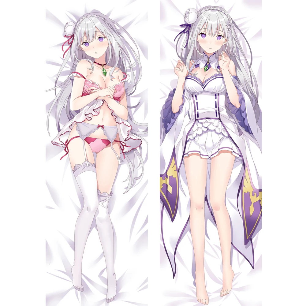 

Zero Starting Life in Another World Emilia Dakimakura Hugging Body Pillow Case Emiria Pattern Cover