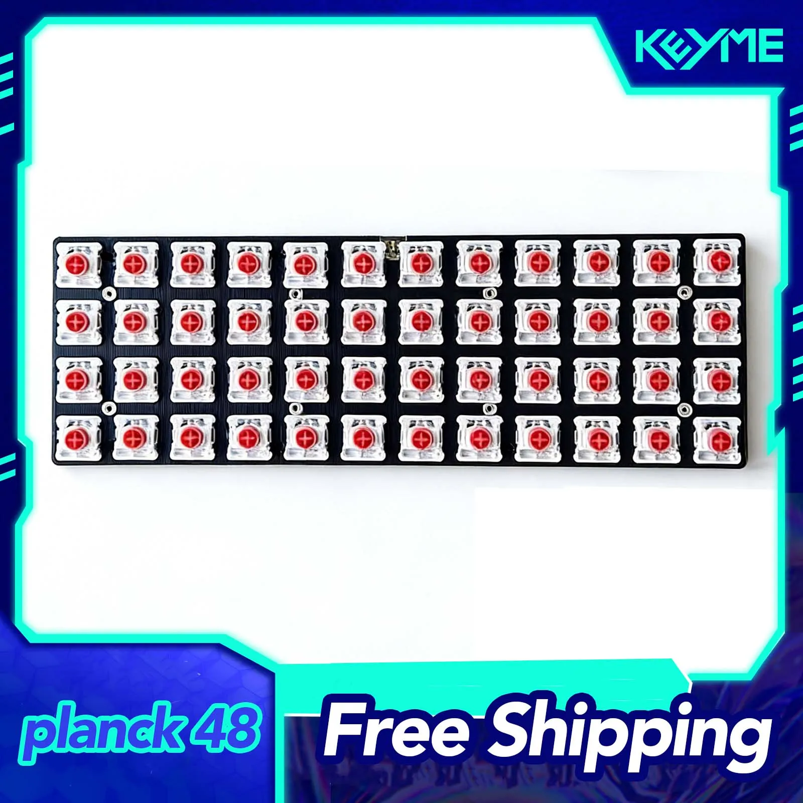 Фото Planck 48, полная 1U, ортогональная линейная клавиатура, поддержка QMK, проводная клавиатура VIAL, индивидуальная клавиатура с возможностью горячей замены, игровые аксессуары для ПК №1