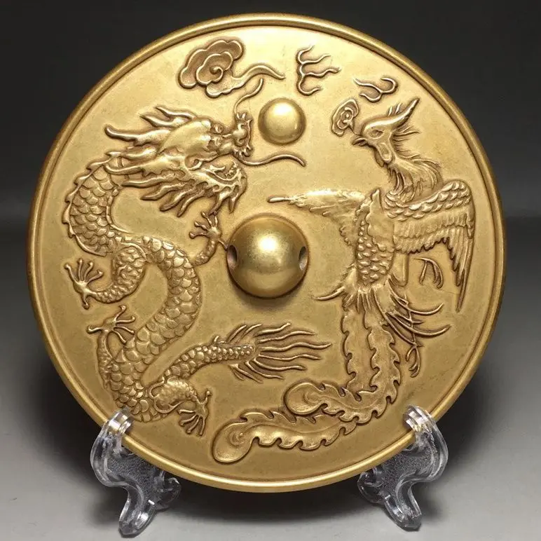 Зеркало из чистой меди с драконом и Фениксом роскошное бронзовое зеркало