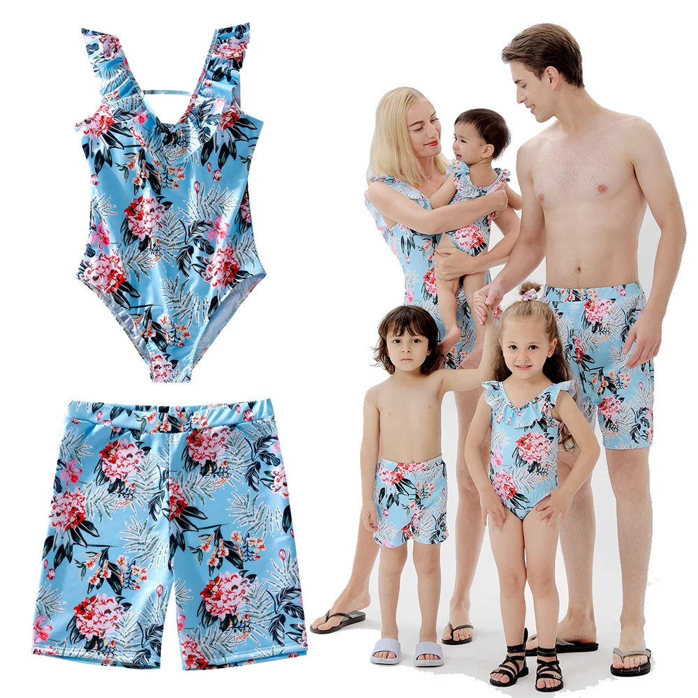 

Summer Popular Swimwear Swimsuit Hot Family Outfits Mother Daughter Father Son Swimming Wear Summer Parent-child Costume