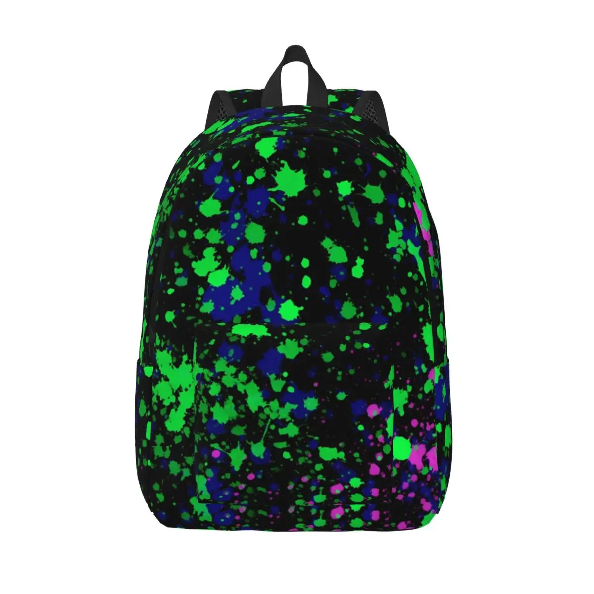 

Paint Splatters Art Backpack Blue Pink Green Style Backpacks Boy Girl Camping Durable School Bags Colorful Rucksack