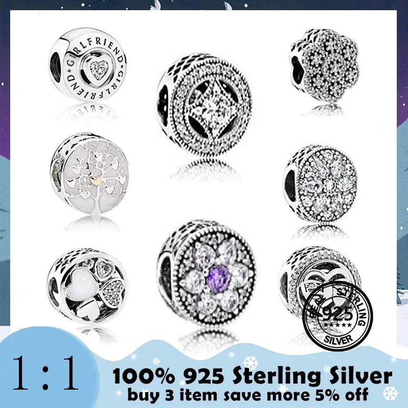 

High Quality 100%925 Sterling Silver Charm Snowflake Beads Fashion Exquisite Diy Bracelet Free Delivery