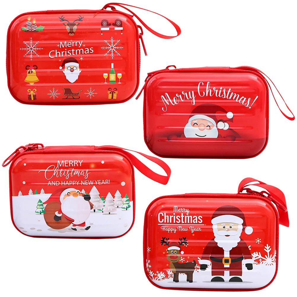 

Christmas Coinpurse Mini Walletpouch Candy Cash Box Holiday Zipper Casechange Portable Gift Treat Tree Favors Tin Zippered Gifts