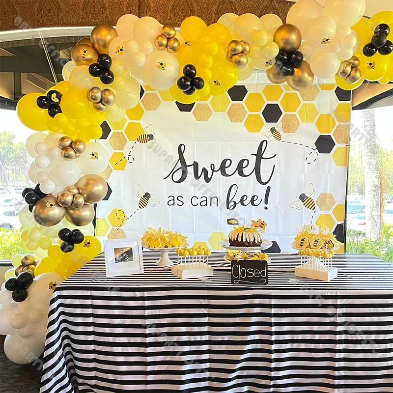 

200pcs Bee Party Balloon Garland Kit Lemon and Gold Balloon Arch for Baby Shower Birthday Party Wedding Balloons Decorations Set