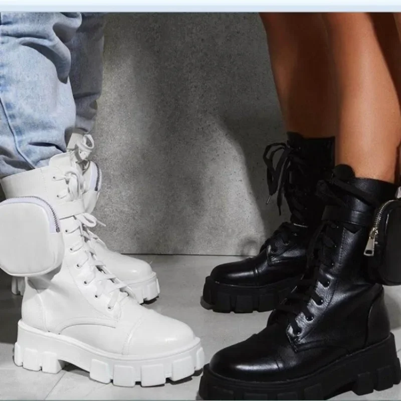 

New 2023 Women's Shoes Warm, Soft and Comfortable Boots Fashion Waterproof Thick Sole Ankle Boots Wallet Motorcycle Boots