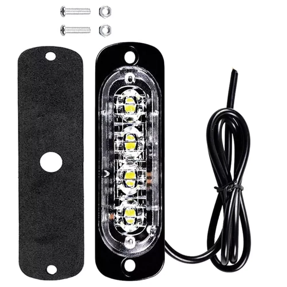 

1pc Fog Light Lamp Car Urgent Light 12-24V 12W 4LED Yellow Truck Van Bar Off-Road Car Urgent Warning High Quality Lighting Part